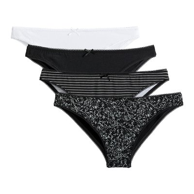 Pack of 4 Tangas in Cotton LA REDOUTE COLLECTIONS