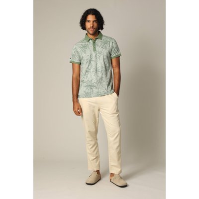 Polo tissu tropical effet vieilli avec col et manches contrastés TIKI DEELUXE