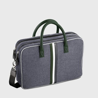 E2R Sac ordinateur 15 pouces homme écolo tissu et cuir William OH MY BAG