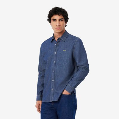Hemd in licht indigo denim, regular fit LACOSTE