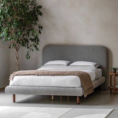 Wittman Textured Boucle Bed with Curved Headboard SO'HOME