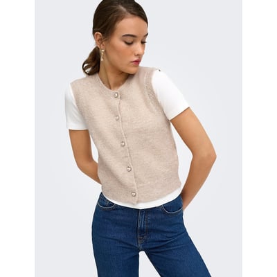 Cardigan senza maniche con bottoni a cuore ONLY