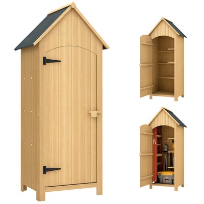 Abri de jardin Bois massif Bois naturel OUTSUNNY