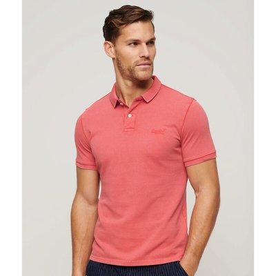 Embroidered Logo Polo Shirt in Cotton with Short Sleeves SUPERDRY