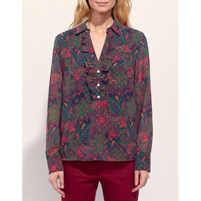 Blouse fluide imprimée col volanté KATI LA FIANCÉE