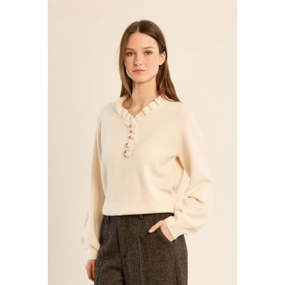 Pull en maille col volanté MOLLY BRACKEN