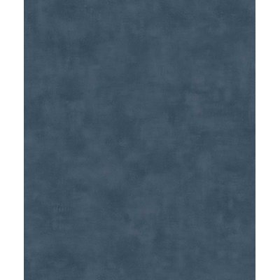 Papier peint uni effet toile lin bleu marine HEXOA
