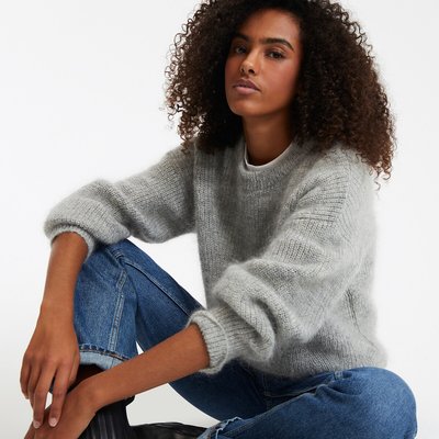 Pull col rond en maille de laine mélangée LA REDOUTE COLLECTIONS