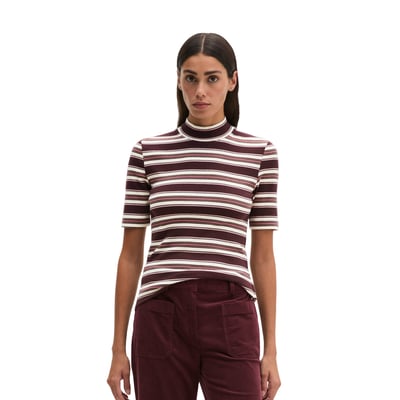 T-shirt côtelé en milleraies slim en jersey stretch doux en coton modal MARC O'POLO