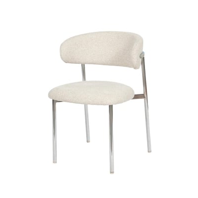 Chaise de salle à manger Curve beige avec piètement chromé (lot de 2) AMADEUS