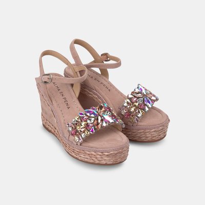 Sandales compensées avec bijou et boucle ALMA EN PENA