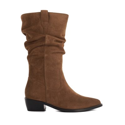 Bottines slouchy mi-mollet style santiag - PATHWAY DUNE LONDON