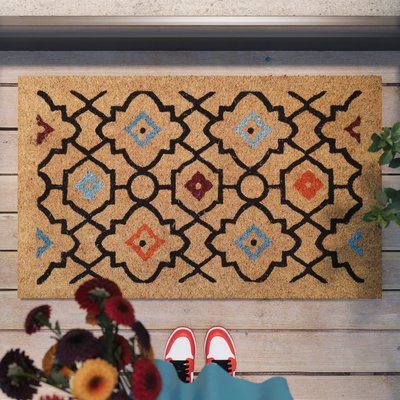 Paillasson avec motif, fibre de coco, antidéparant , POSH PALACE WECON HOME