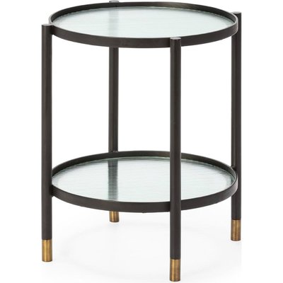 Table d'appoint verre et métal  laiton style contemporain RECOLLECTION