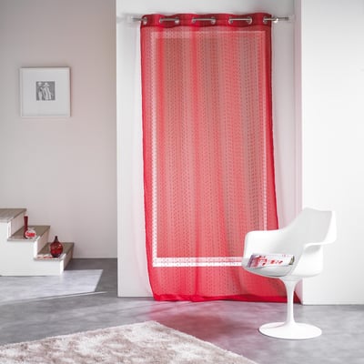 Panneau a oeillets rideau voile sable fils coupes Frizy EDEN