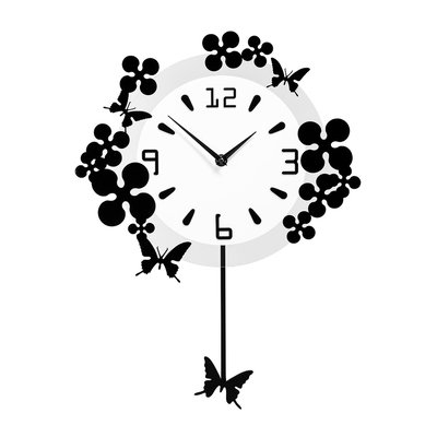 40cm Black and White Acrylic Pendulum Wall Clock SO'HOME