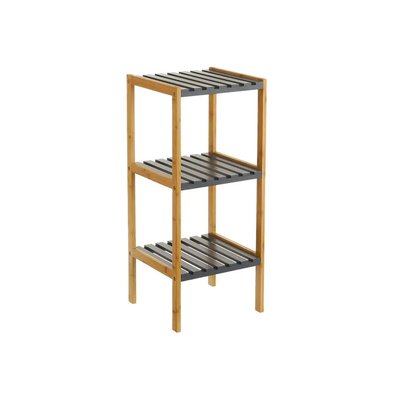 Étagère salle de bain bambou gris 3 étages 34x33x80cm WADIGA
