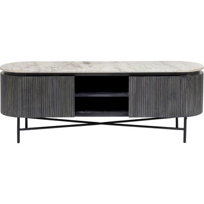 Meuble TV en manguier et marbre, GLENN KARE DESIGN