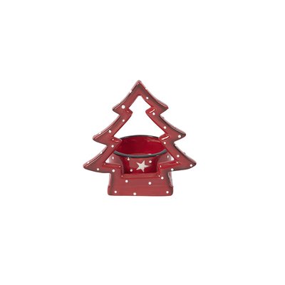 Porte-bougie décoratif sapin de noël en céramique H11 SIA DECO