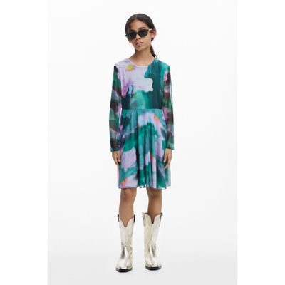 Robe en tulle aquarelle à manches longues DESIGUAL