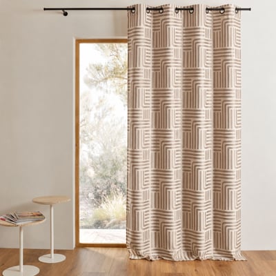Rideau à oeillets tamisant jacquard - QABANE HOME MAISON