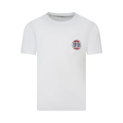 T-shirt en coton blanc uni avec une coupe droite et un col rond TEDDY SMITH