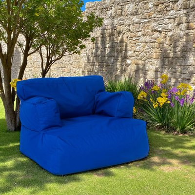 Pouf XXL extérieur avec accoudoirs - bleu ARTA PIER IMPORT