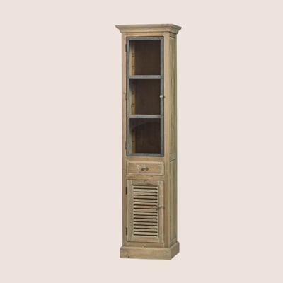 Colonne de salle de bain en bois avec porte vitrée gauche - HANOÏ HELLIN, DEPUIS 1862