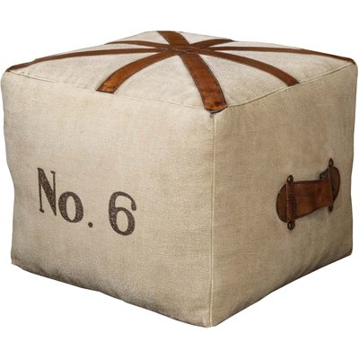 Pouf en tissu et cuir avec drapeau anglais ANTIC LINE CRÉATIONS