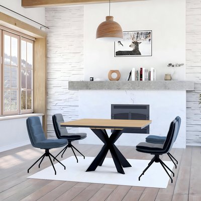 Table carrée extensible en chêne blanc 130 cm PALERME PIER IMPORT