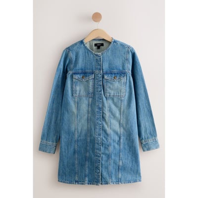 Robe courte manches longues en denim NEXT
