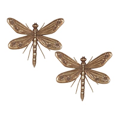 Lot de 2 déco murales libellules 15x17.7cm EMDE
