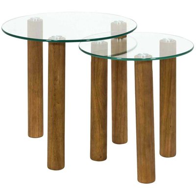 Table gigogne ronde en verre trempé Clara (Lot de 2) CMP