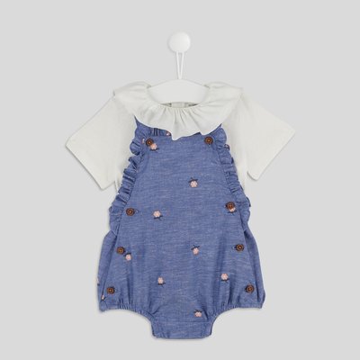 Set barboteuse et tee-shirt fille, en coton certifié Oeko-Tex BOUT'CHOU