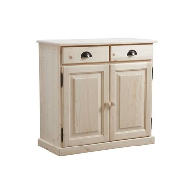 Buffet en bois brut 2 portes 2 tiroirs AUBRY GASPARD