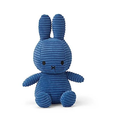 Peluche lapin Miffy velours côtelé éco 23 cm Bleu cobalt BON TON TOYS