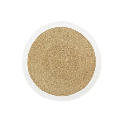 Tapis en jonc 120 cm naturel bordure colorée AUBRY GASPARD