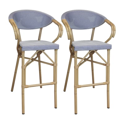Lot de 2 fauteuils de bar extérieur effet rotin naturel, AMALFI NOW'S HOME