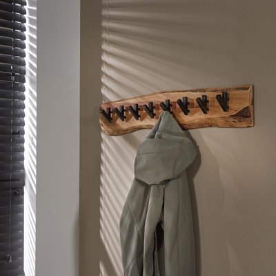 Portemanteau mural bois massif 8 crochets TRIBECA PIER IMPORT