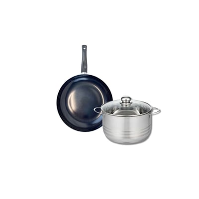 Batterie de cuisine 1 poêle 24cm + 1 faitout 20cm PRIMA BRILLANT ELO