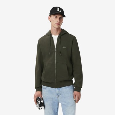 Zip-Up Hoodie in Organic Cotton Blend LACOSTE