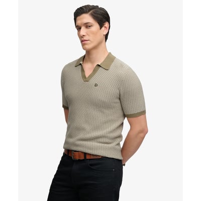 Polo en maille à col Johnny SUPERDRY