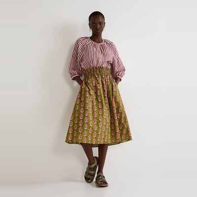 Jupe midi imprimee La Redoute