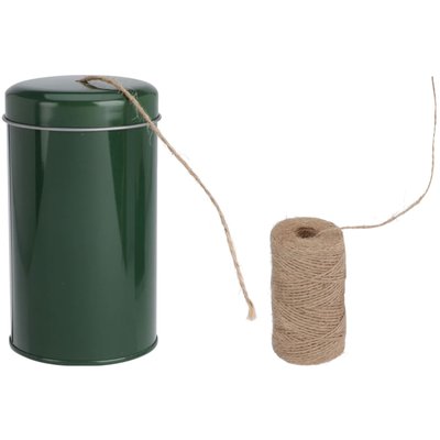 Ficelle en jute avec boîte distributrice de ficelle métal vert 100M WADIGA