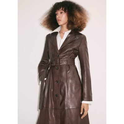 Trench cuir ceinture MANGO