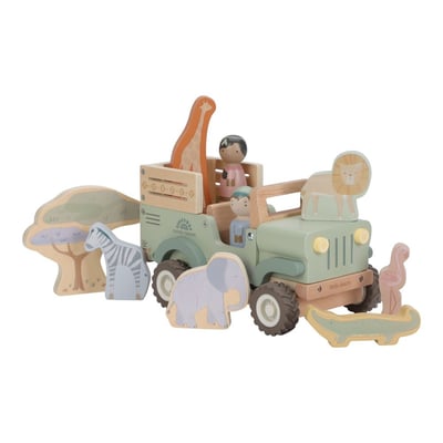 Voiture de Safari et animaux en bois LITTLE DUTCH