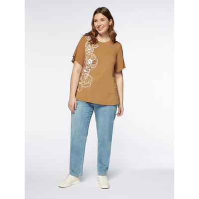 T-shirt avec imprimé floral sur le devant, le long du côté droit FIORELLA RUBINO