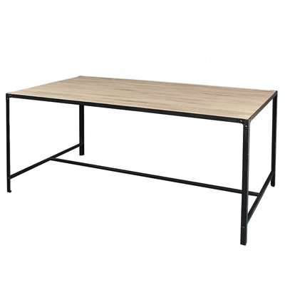 Table Salle à Manger en Bois et Métal Style Industriel - 150x80cm WADIGA