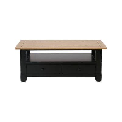 Table basse bois massif 2 tiroirs Embellie CAMIF