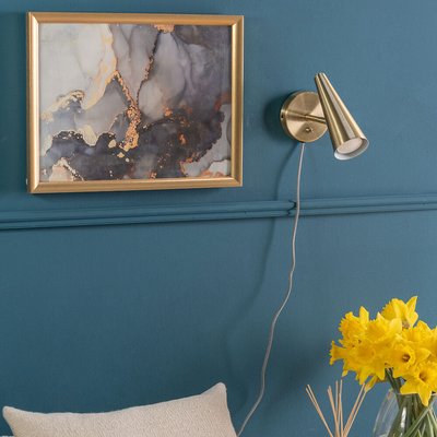 Antique Brass Cone Plug In Wall Light SO'HOME